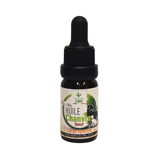 Huile CBD 5% Animaux – Goût Bœuf Large Spectre