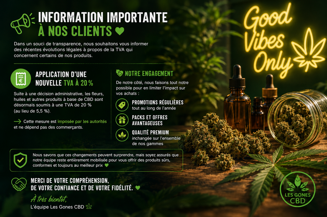 📢 Évolution réglementaire : nouvelle TVA sur les produits CBD